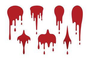 Blood drips from a wall, depicted in a transparent format, creating a striking visual effect illustration set on white background vector