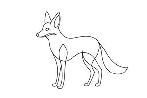 Jackal Continuous line art illustration on white background vector