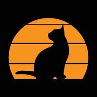 Retro Cat Silhouette free vector