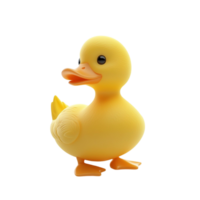 Yellow Rubber Duck with Cute Face, Big Smile, and Tiny Eyes png