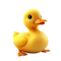 3D Rendering of Yellow Rubber Duck Standing Upright is standing upright on a plain png