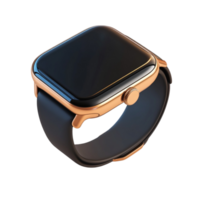 Close-Up of Watch on Wrist with Black Face and Gold Rim png