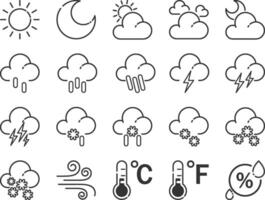 Weather Condition Line Icon Set vector