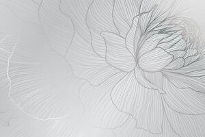 An Elegant Floral Line Art Background created in Soft and Gentle Tones for a refined touch. This delicate line drawing of an elegant flower is perfect for backgrounds and unique design elements vector
