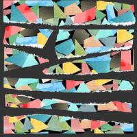 set for collage from scraps of multi-colored paper vector