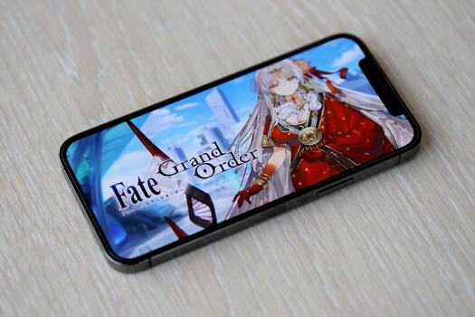 destino grandioso orden móvil ios juego en iphone 15 teléfono inteligente pantalla en de madera mesa durante móvil Como se Juega foto