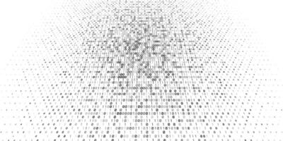 Binary Code Gradient Background with Abstract 3D Perspective. Matrix background with zero and one number elements vector