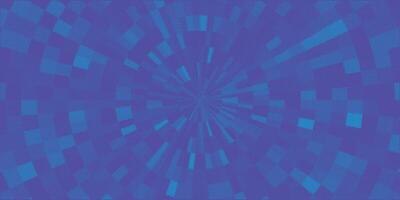 Blue Geometric Sunburst with Pixelated Texture. rectangular shapes with halftone dot radial burst vector
