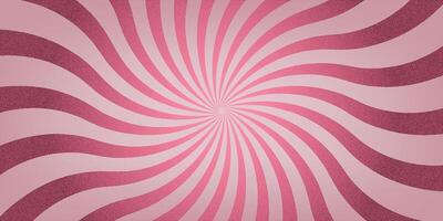 Pink Swirl Optical Illusion with Stippled noise dots Texture. Vintage candy color sunburst retro background vector