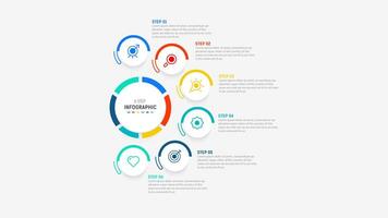 Business infographics design for Six Step, option, parts or process. Infographic 6 element design template for presentation. process diagram, step banner, flow chart, 6 option template. vector