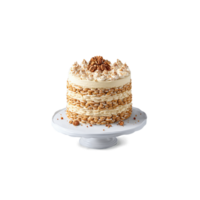 Dacquoise with hazelnut meringue and praline buttercream in layer cake Food and culinary concept png