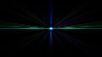 Animation loop center radial shine ray on black abstract background video