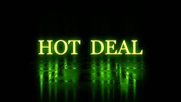 Animation loop text of Hot Deal green glitch text effect video