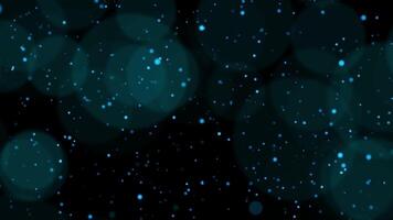 Abstract animation glow neon blue bokeh particles floating video