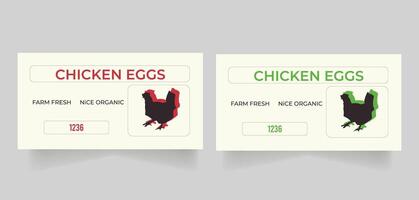 Chicken eggs vintage label. Old label with Hen silhouette vector