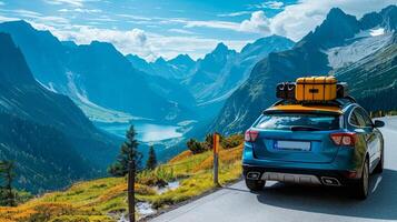 Luxury car on a Camping Trip photo