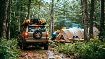 Family SUV on a Camping Trip photo
