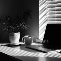 Close up of the working desk photo