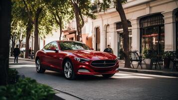 Red car, street photography photo