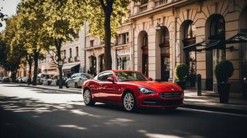 Red car, street photography photo