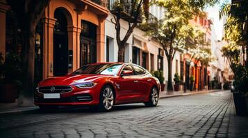 Red car, street photography photo