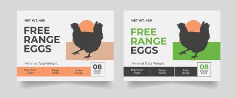 Chicken eggs vintage label. Old label with Hen silhouette vector