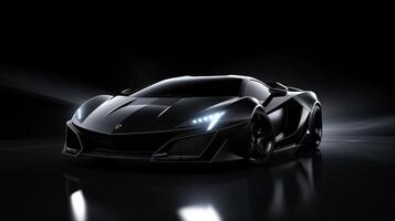 Luxury sport car on the dark background photo