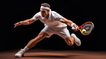 Illustration of a man playing tennis, stylized image, dynamic pose photo