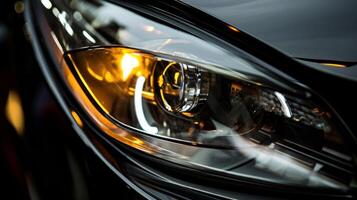 Close up, details of car lights photo