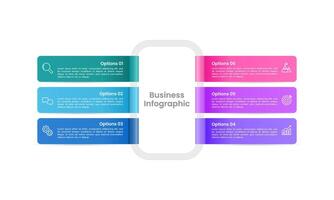 6 processes to success. Infographic cycle with labels design. Business presentation, Report, Planning, and Strategy. vector
