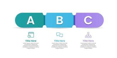 Infographic design template with 3 options or steps to success. Business Presentation, Strategy and Marketing. vector