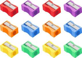 set of pencil sharpener colorful design. vector