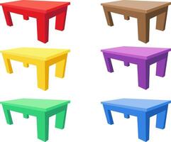 set of table colorful design. vector
