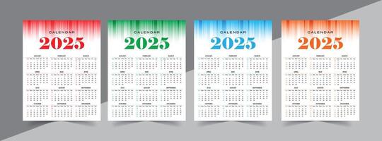 Colorful 2025 Calendar set template 2025 abstract calendar design vector