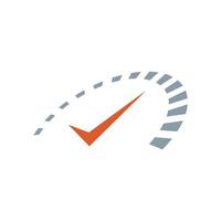 Check Mark Speedometer Icon Logo Template vector