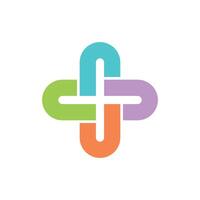 Colorful Health Cross Icon Logo Template. EPS 10. vector