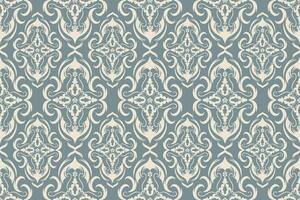 Elegant Damask Pattern in Gray and White, Seamless Ornamental Design for Textiles, Texture, Fabric, Clothing, Wrapping, Carpet vector
