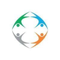 Human Figure Teamwork Icon Logo Template EPS 10 Design vector