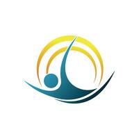 Human Shape Swimming Icon Logo Template vector