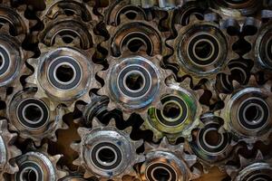 Gears, shafts, sprockets in large quantities Spare parts for mining combines Miners of the coal industry photo