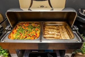Gourmet Buffet Selection Featuring Vegetables and Pancakes with Jam in hotel photo