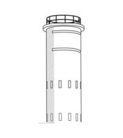 Lighthouse drawn in linear style on a white background. vector