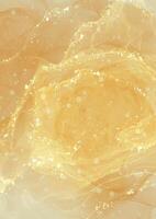 abstract hand painted gold alcohol ink background with glitter vector