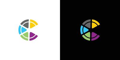 Modern and colorful C logo design vector