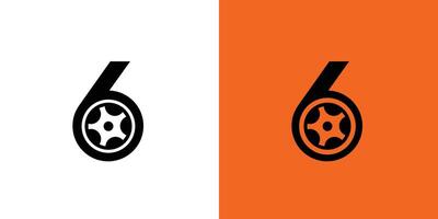 Strong and unique 6 tire logo design vector