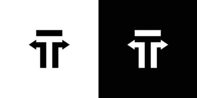 Simple and modern T arrow logo design vector