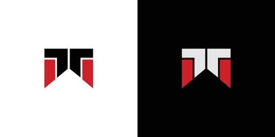 Modern and strong letter TW initials logo design vector