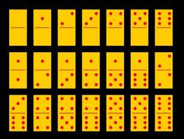 a set of domino games, game cards backed on a black background vector