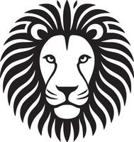 Lion face silhouette art with white background vector
