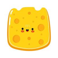 Cheese character. hand drawn cartoon kawaii character illustration icon. Isolated on white background. Cheese character concept vector